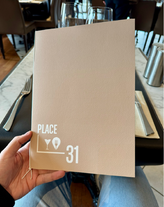 Menu Place 31 - Design graphique sur-mesure restaurant brasserie