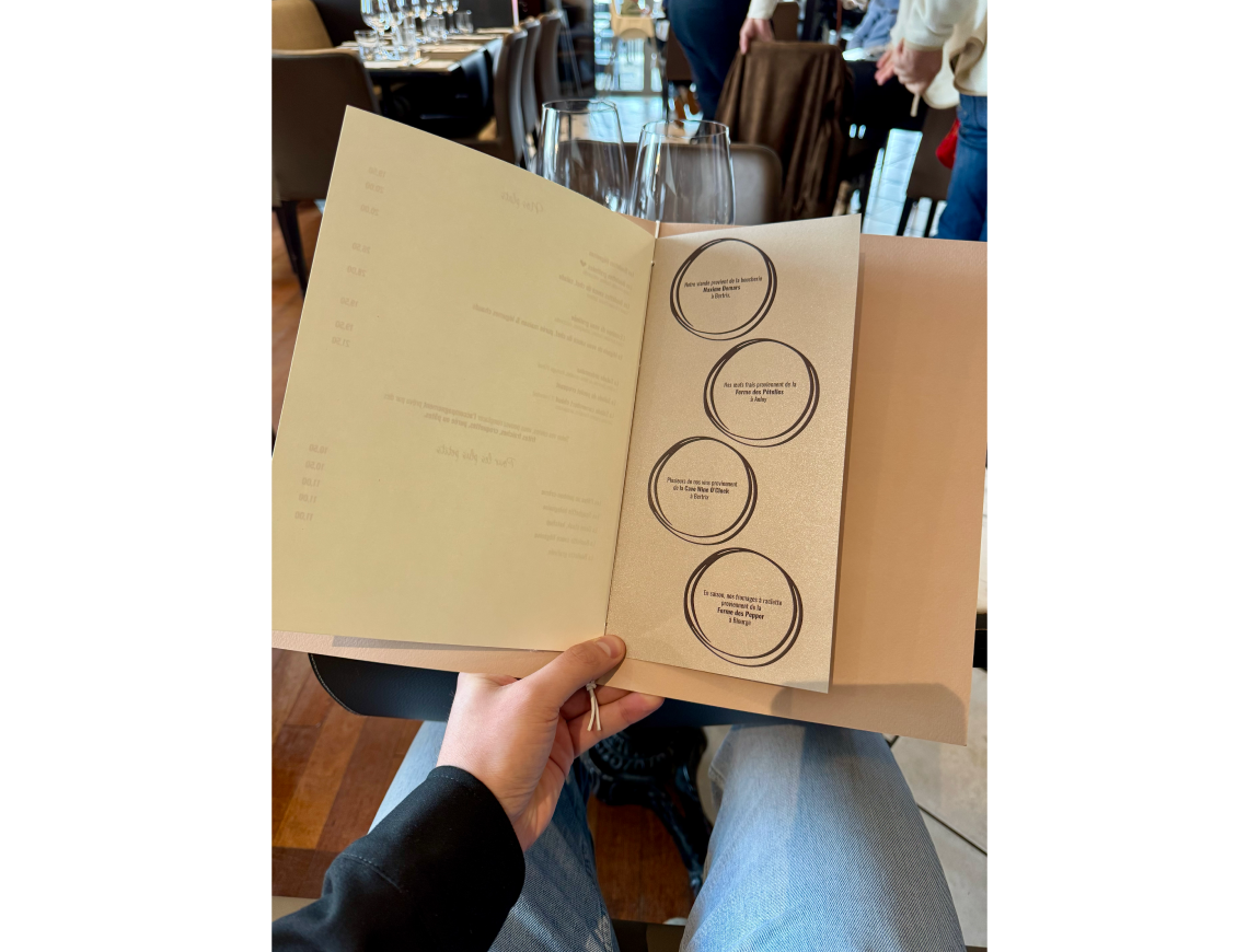 Place 31 - Réalisation menu restaurant Jeune Pousse Bertrix