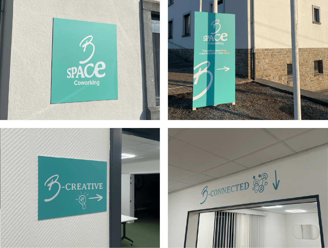 B-Space Coworking - Réalisation panneaux Jeune Pousse Bertrix