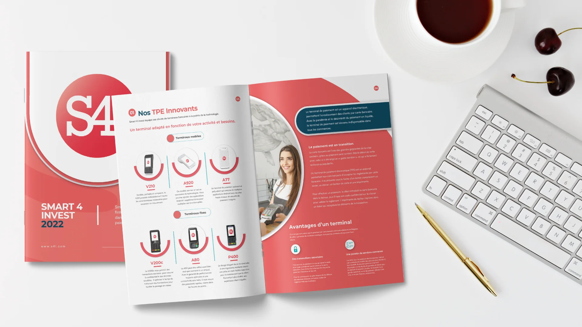 Mise en scène pour une brochure informative sur les services d'une entreprise.